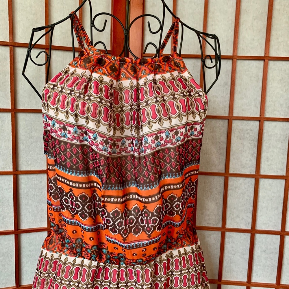 Rebellion Blouson Halter Dress Keyhole Back